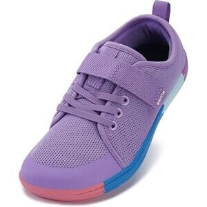 Whitin Girls Size 11 Purple Hook Loop Wide Toe Box Barefoot Athletic Shoes